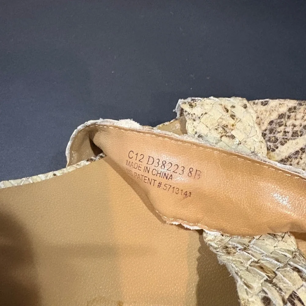 Cole Haan Leather Snake‎ Skin Espadrille Platform Wedge Sandals Size 8B